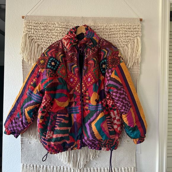 Farm Rio Patchwork Reversible Puffer - Picture 1 of 16